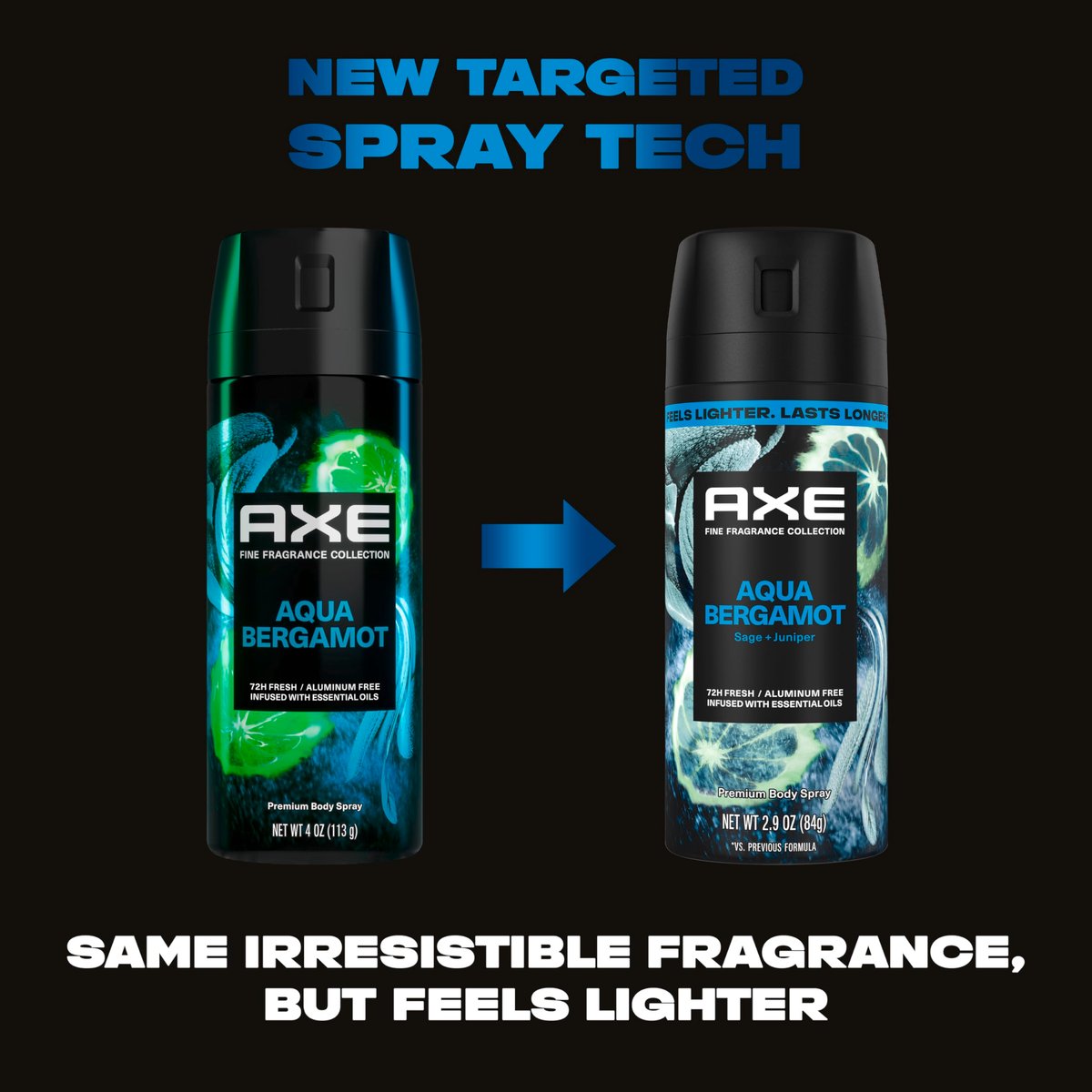 AXE Fine Fragrance Collection Body Spray Aqua Bergamot - 72 Hour Freshness, Aluminum Free, 2.9 oz - görsel 5