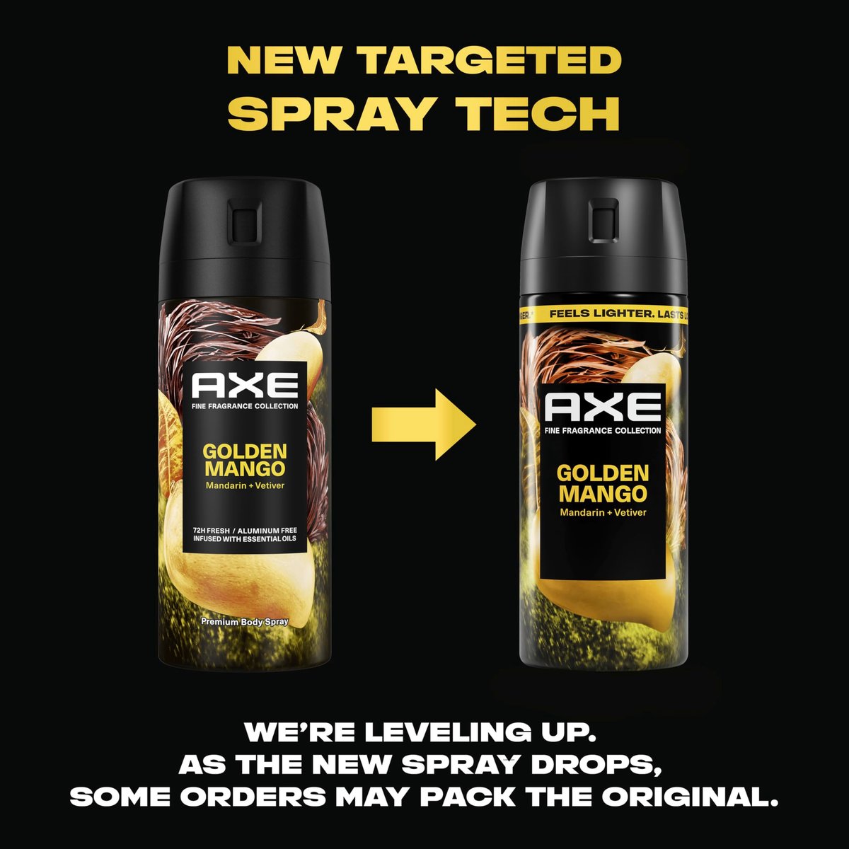 AXE Fine Fragrance Collection Body Spray Golden Mango – 72 Hour Freshness, Aluminum Free, 2.9 oz - görsel 5