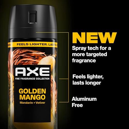 AXE Fine Fragrance Collection Body Spray Golden Mango – 72 Hour Freshness, Aluminum Free, 2.9 oz - görsel 8