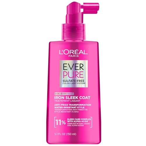 L'Oreal Paris EverPure Sulfate Free Iron Sleek Coat Hair Treatment - Frizz Control & Humidity Protection, Semi-Permanent Smoothing, 5.1 fl oz - görsel 1