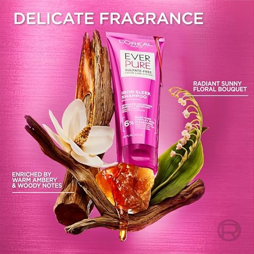 L'Oreal Paris EverPure Sulfate Free Iron Sleek Coat Hair Treatment - Frizz Control & Humidity Protection, Semi-Permanent Smoothing, 5.1 fl oz - görsel 9