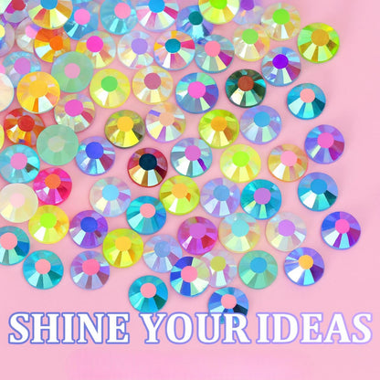 40 Colors Flatback Resin Jelly Rhinestones - 3mm 32000 Pieces with B7000 Glue for Bedazzling, Crafting, Clothing, Shoes, Nail Art, Diamond Art Avelisse
