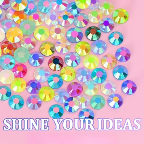 40 Colors Flatback Resin Jelly Rhinestones - 3mm 32000 Pieces with B7000 Glue for Bedazzling, Crafting, Clothing, Shoes, Nail Art, Diamond Art Avelisse