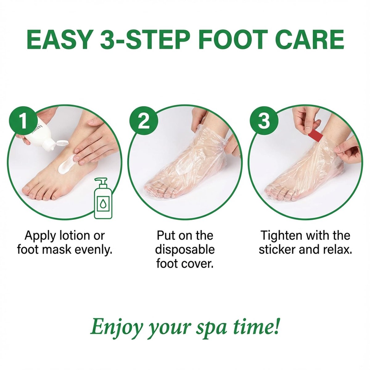 Disposable Plastic Foot Covers for Pedicure & Spa - 100 Pack Clear Paraffin Bath Liners - görsel 7