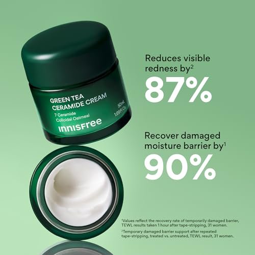 innisfree Green Tea Ceramide Cream – Hydrating Rescue Moisturizer for Dry, Sensitive & Eczema-Prone Skin Avelisse