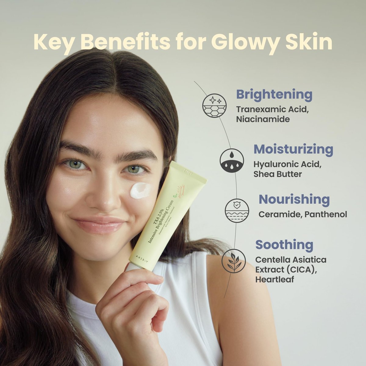 AXIS-Y TXA 2.5% Intensive Brightening Cream – Tranexamic Acid Moisturizer with Niacinamide & Glutathione for Dark Spots & Uneven Skin Tone (1.69 fl. oz.) Avelisse