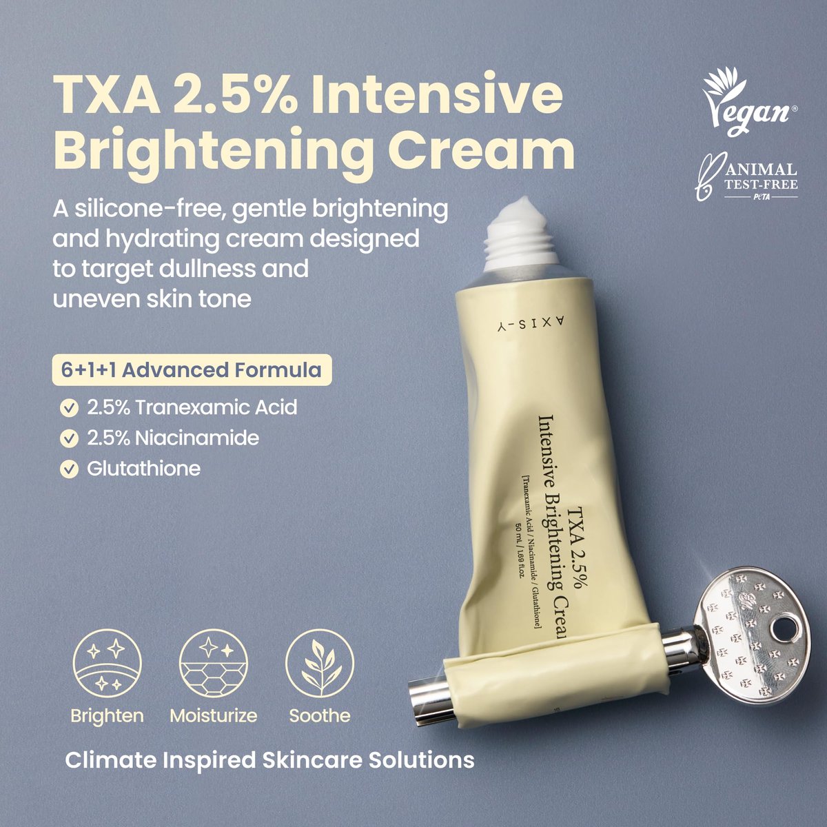 AXIS-Y TXA 2.5% Intensive Brightening Cream – Tranexamic Acid Moisturizer with Niacinamide & Glutathione for Dark Spots & Uneven Skin Tone (1.69 fl. oz.) Avelisse