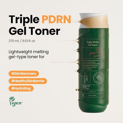 AXIS-Y Triple PDRN Gel Toner – Hydrating Korean Toner with Vegan PDRN, Astaxanthin, Collagen & Peptides – Soothing, Moisture Barrier Repair & Firming Skincare (9.13 fl. oz.) Avelisse