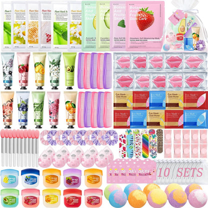 140 PCS Spa Party Supplies for Women: Ultimate Sleepover Spa Party Favors with Face Masks, Lip Balm, Bath Bombs & More Avelisse