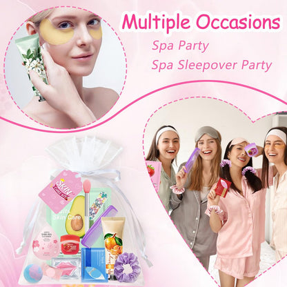 140 PCS Spa Party Supplies for Women: Ultimate Sleepover Spa Party Favors with Face Masks, Lip Balm, Bath Bombs & More Avelisse