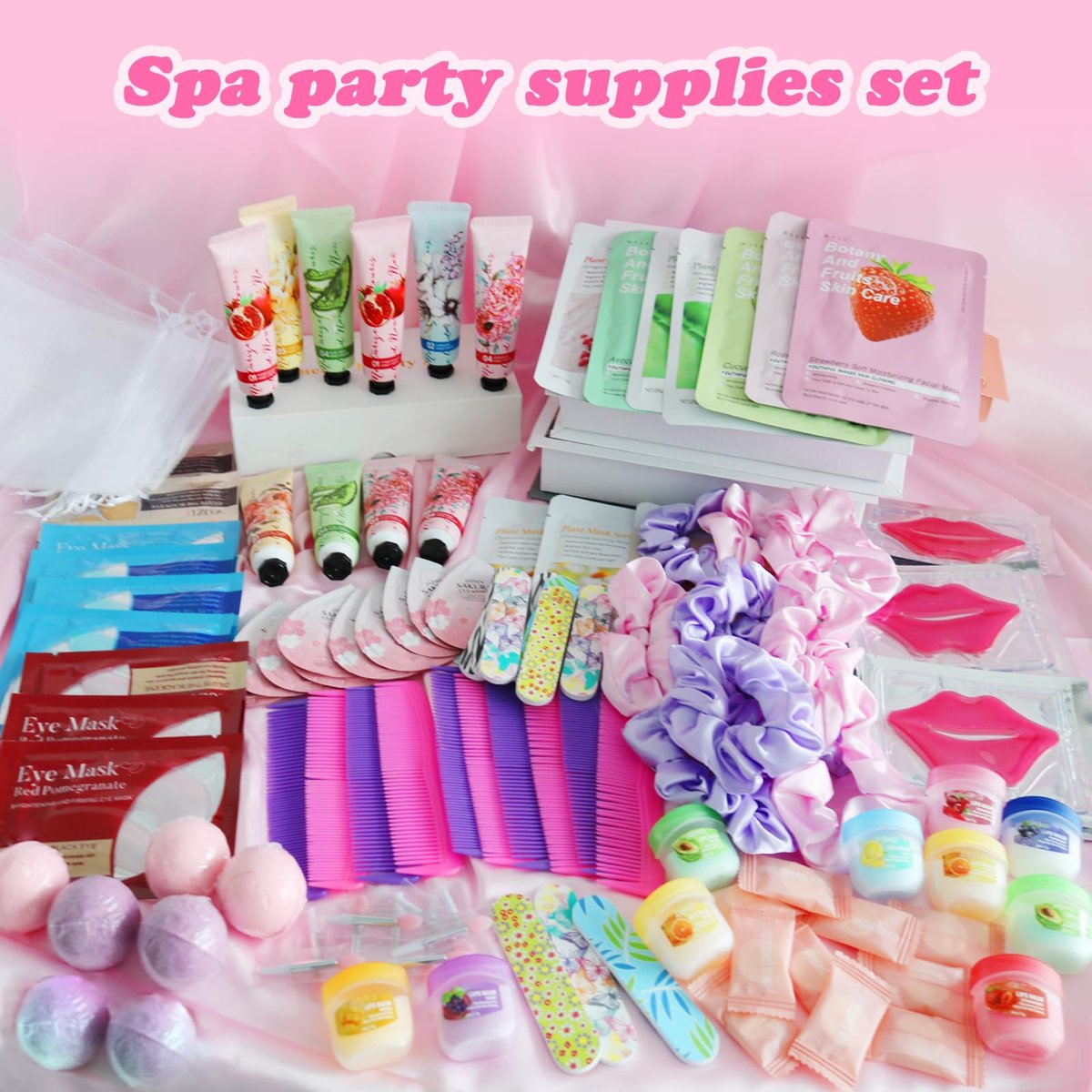 140 PCS Spa Party Supplies for Women: Ultimate Sleepover Spa Party Favors with Face Masks, Lip Balm, Bath Bombs & More Avelisse