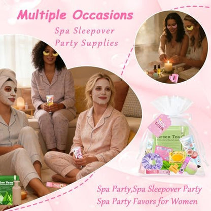 FOCone 156 PCS Spa Party Supplies for Women - Face Masks, Lip Balm, Under Eye Patches - Bridal, Wedding, Birthday, Sleepover Party Favors Kit Avelisse