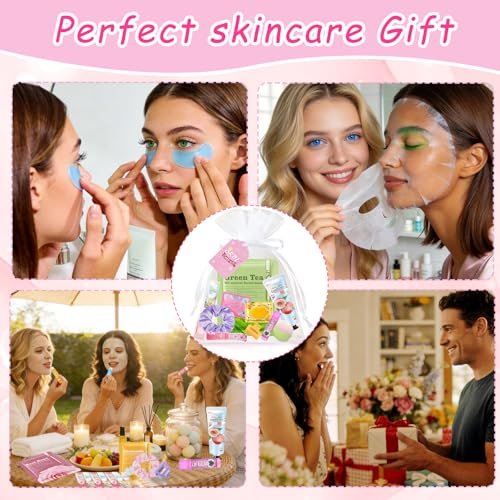 FOCone 156 PCS Spa Party Supplies for Women - Face Masks, Lip Balm, Under Eye Patches - Bridal, Wedding, Birthday, Sleepover Party Favors Kit Avelisse