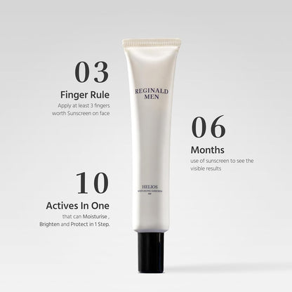 Reginald Men Helios Moisturizing Sunscreen AM SPF 50+ PA++++ - Daily Face & Body Sun Protection, 1.76 oz Avelisse