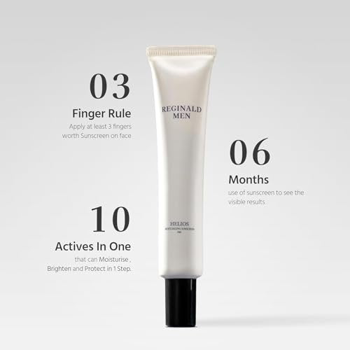 Reginald Men Helios Moisturizing Sunscreen AM SPF 50+ PA++++ - Daily Face & Body Sun Protection, 1.76 oz Avelisse