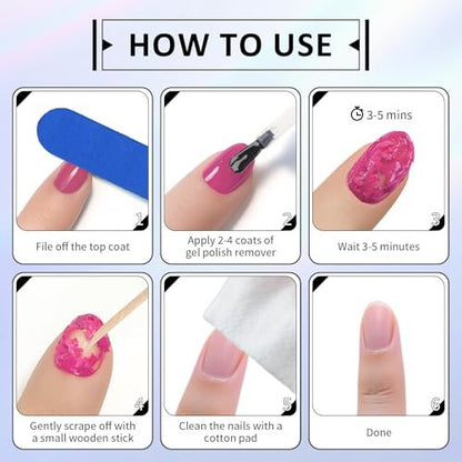UAOE Gel Nail Remover Kit – Magic Gel Remover for Nails, Professional Gel Polish Remover, No Soaking or Wrapping, Quick & Easy Removal (15ml)