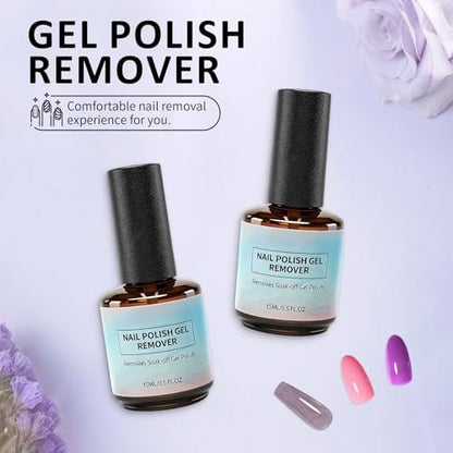 UAOE Gel Nail Remover Kit – Magic Gel Remover for Nails, Professional Gel Polish Remover, No Soaking or Wrapping, Quick & Easy Removal (15ml)