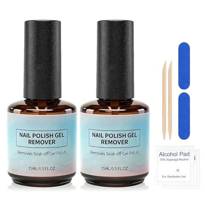 UAOE Gel Nail Remover Kit – Magic Gel Remover for Nails, Professional Gel Polish Remover, No Soaking or Wrapping, Quick & Easy Removal (15ml)