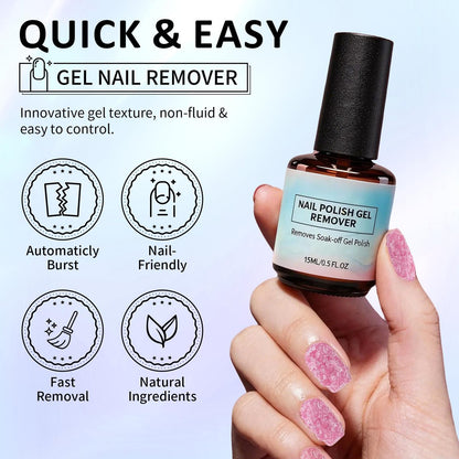 UAOE Gel Nail Remover Kit – Magic Gel Remover for Nails, Professional Gel Polish Remover, No Soaking or Wrapping, Quick & Easy Removal (15ml)