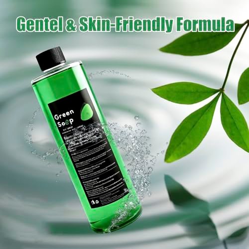 Sotica Green Soap Tattoo 8.5oz with Squeeze Bottle Set - Vegan & Gentle Tattoo Aftercare Green Soap for Tattooing & Piercing, Tattoo Cleaning Supplies (250ml) Avelisse