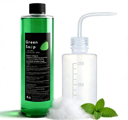 Sotica Green Soap Tattoo 8.5oz with Squeeze Bottle Set - Vegan & Gentle Tattoo Aftercare Green Soap for Tattooing & Piercing, Tattoo Cleaning Supplies (250ml) Avelisse
