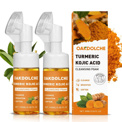 OAKDOLCHE 2-Pack Turmeric Facial Cleanser with Brush – Deep Exfoliating Face Wash for All Skin Types, 3.04 Fl Oz Each Avelisse