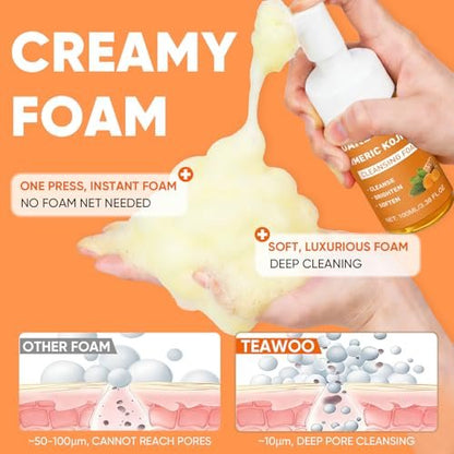 OAKDOLCHE 2-Pack Turmeric Facial Cleanser with Brush – Deep Exfoliating Face Wash for All Skin Types, 3.04 Fl Oz Each Avelisse