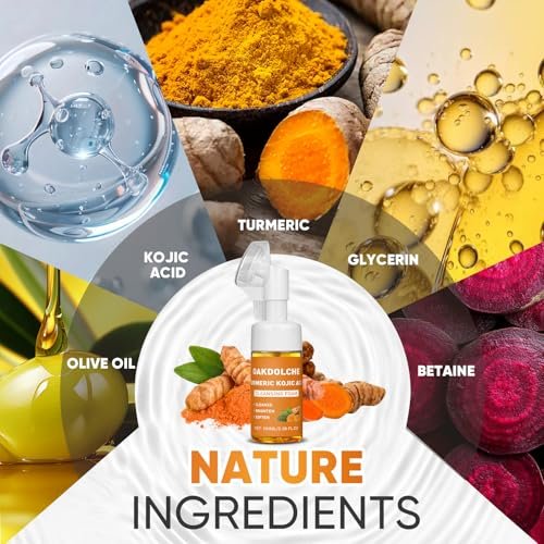 OAKDOLCHE 2-Pack Turmeric Facial Cleanser with Brush – Deep Exfoliating Face Wash for All Skin Types, 3.04 Fl Oz Each Avelisse