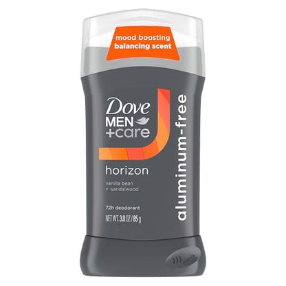 DOVE MEN + CARE Aluminum-Free Deodorant Stick for Men, Vanilla Bean & Sandalwood Mood Boosting Scent, 72HR Odor Protection, 3 oz