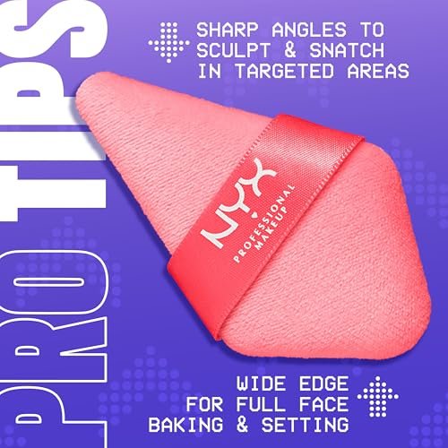 NYX PROFESSIONAL MAKEUP Wonder Setting Powder Puff Applicator – Soft, Reusable Triangle Powder Puff for Loose & Pressed Powders, Baking & Brightening - görsel 4