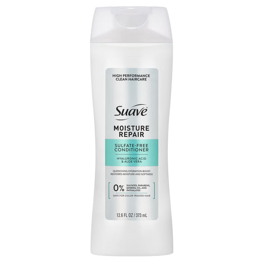 Suave Moisture Repair Conditioner, Sulfate-Free, Restored Moisture with Every Wash, Safe for Color Treated Hair, 12.6 oz