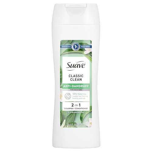Suave Anti Dandruff 2-in-1 Shampoo & Conditioner for Women, Classic Clean, 1% Pyrithione Zinc Dandruff Treatment, Controls Flakes, Itch & Dry Scalp, 12.6 FL OZ - görsel 2