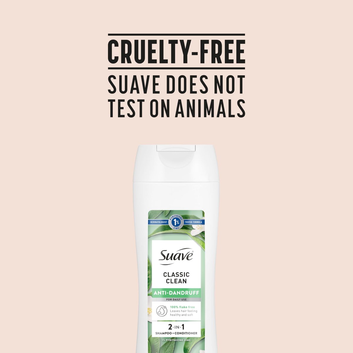 Suave Anti Dandruff 2-in-1 Shampoo & Conditioner for Women, Classic Clean, 1% Pyrithione Zinc Dandruff Treatment, Controls Flakes, Itch & Dry Scalp, 12.6 FL OZ - görsel 17