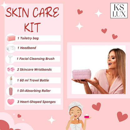 KS LUX Pink Skincare Tools Set for Teens – – Complete Set: Includes a variety of facial accessories such as a – Image 6