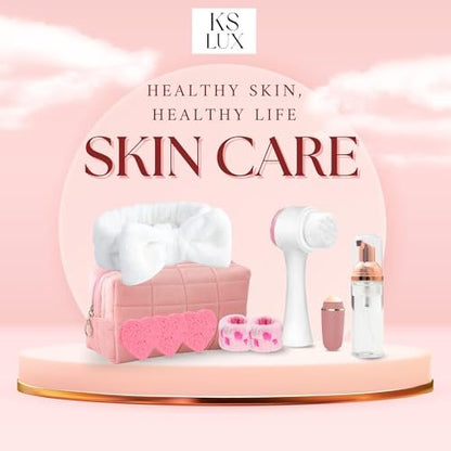 KS LUX Pink Skincare Tools Set for Teens – – Adorable Pink Design: The cute pink color and compact packaging make – Image 3