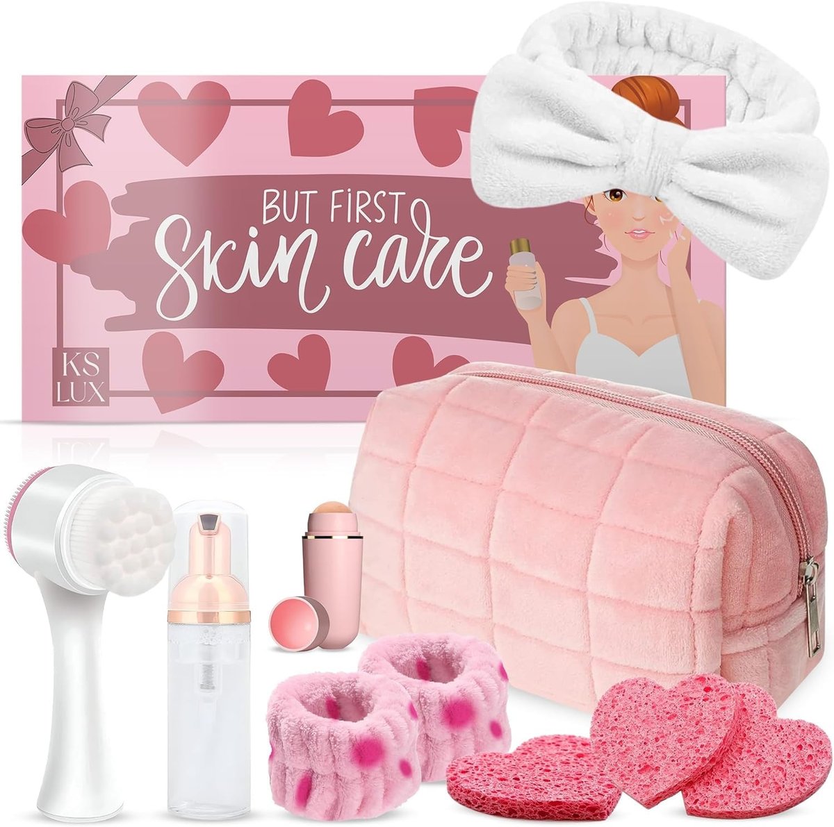 KS LUX Pink Skincare Tools Set for Teens – – Gentle on Skin: All tools are designed with soft, non-abrasive – Image 2