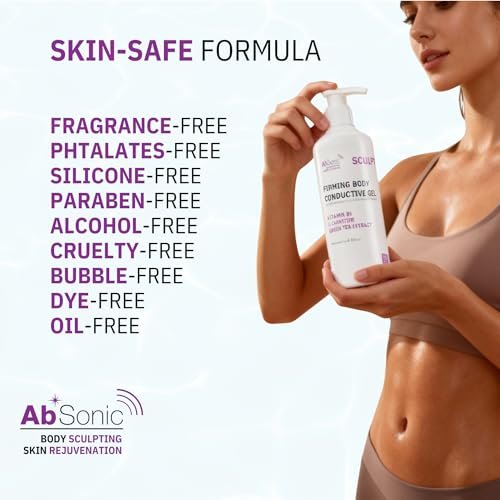 Absonic Sculpt Firming Cavitation Conductive Gel - Toning Gel with L-Carnitine & Vitamin B5 for Body Cavitation, Sculpting & Tightening Devices - 8.5oz - Made in USA Avelisse