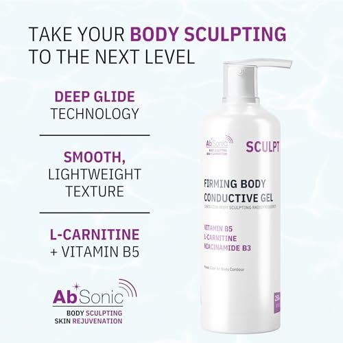 Absonic Sculpt Firming Cavitation Conductive Gel - Toning Gel with L-Carnitine & Vitamin B5 for Body Cavitation, Sculpting & Tightening Devices - 8.5oz - Made in USA Avelisse