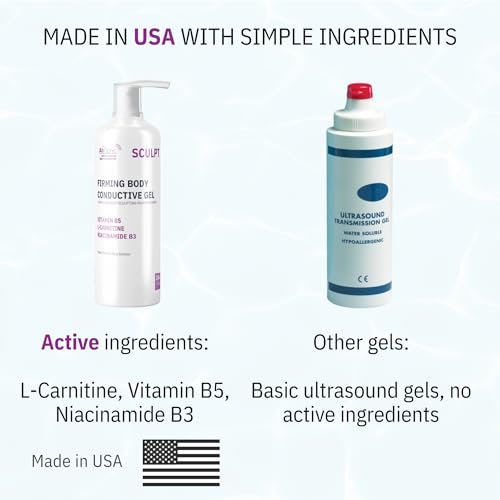 Absonic Sculpt Firming Cavitation Conductive Gel - Toning Gel with L-Carnitine & Vitamin B5 for Body Cavitation, Sculpting & Tightening Devices - 8.5oz - Made in USA Avelisse