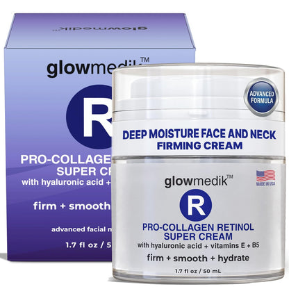 Glowmedik Retinol Cream for Face – Anti-Aging Night Moisturizer with Collagen & Hyaluronic Acid – Deep Wrinkle Repair for Women & Men – Made in USA – 1.7 fl oz Avelisse