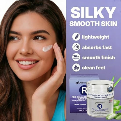 Glowmedik Retinol Cream for Face – Anti-Aging Night Moisturizer with Collagen & Hyaluronic Acid – Deep Wrinkle Repair for Women & Men – Made in USA – 1.7 fl oz Avelisse