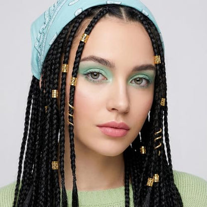QFGasre 28-Piece Gold Hair Jewelry Set – Snake Hair Clips, Dreadlock Beads & Barrettes for Women, Braids Accessories, Valentines Day Gift