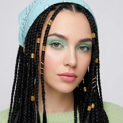 QFGasre 28-Piece Gold Hair Jewelry Set – Snake Hair Clips, Dreadlock Beads & Barrettes for Women, Braids Accessories, Valentines Day Gift