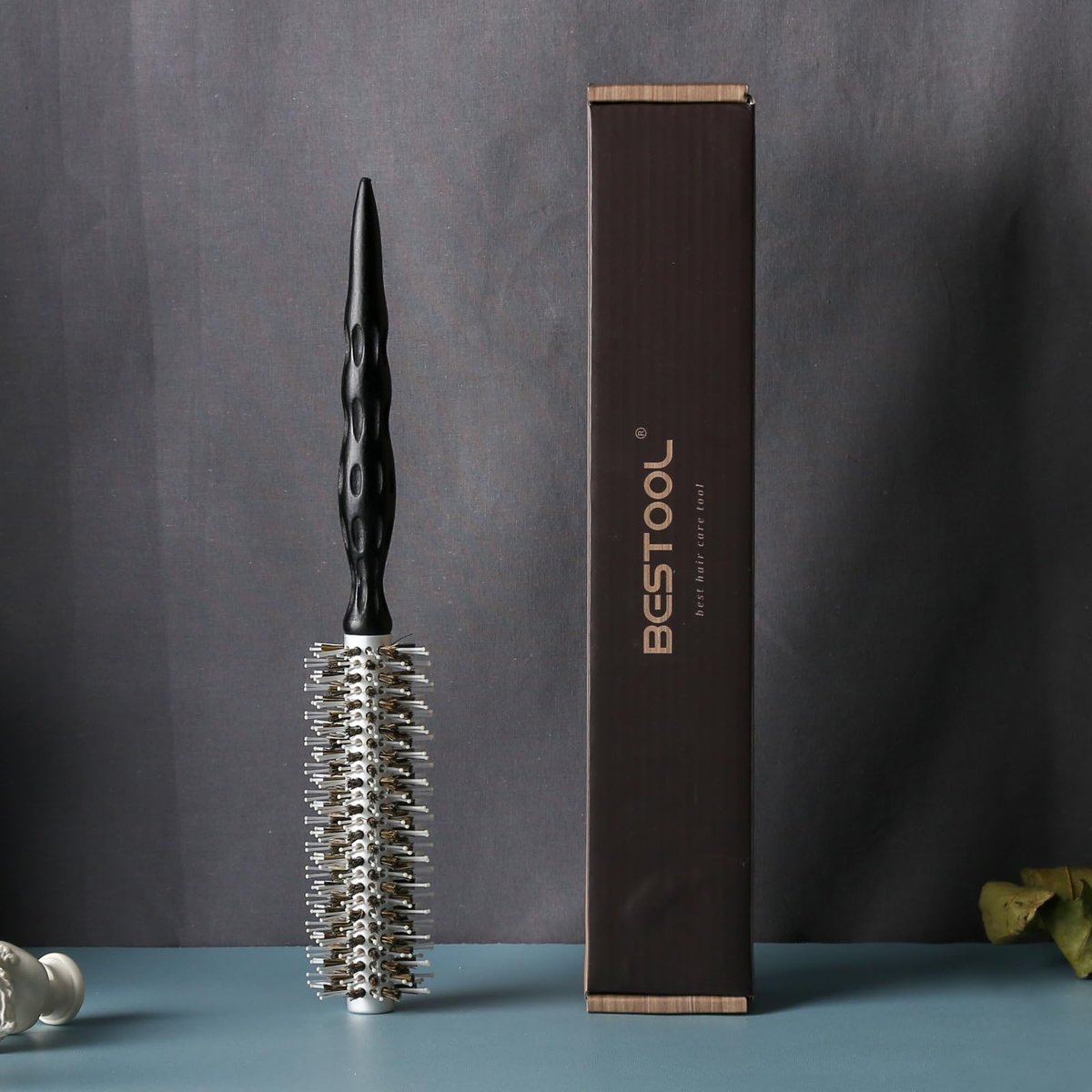 BESTOOL Lightweight Round Brush for Blowout Styling - Small Boar Bristle Hair Brush for Short to Medium Hair, Adds Shine & Smoothness, Creates Volume - görsel 11