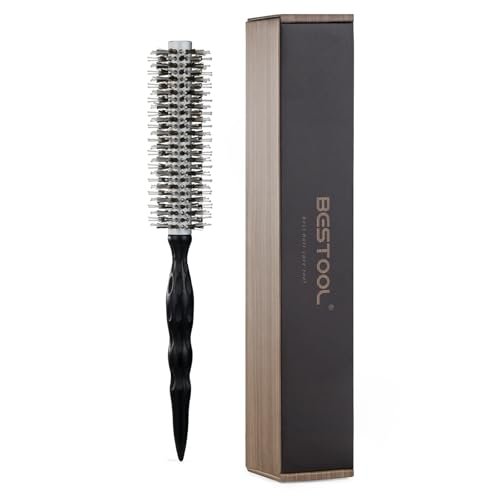 BESTOOL Lightweight Round Brush for Blowout Styling - Small Boar Bristle Hair Brush for Short to Medium Hair, Adds Shine & Smoothness, Creates Volume - görsel 2