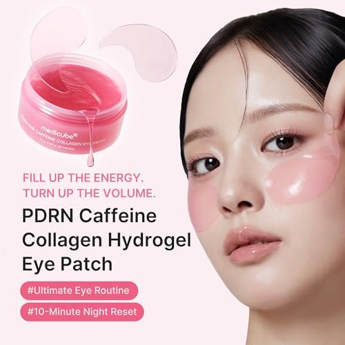 medicube PDRN Caffeine Collagen Eye Patch – 30 Pairs | Gel Eye Patches for Dark Circles, Undereye Bags & Firming Age-Defying Care with Retinol, Collagen | Korean Skincare Avelisse