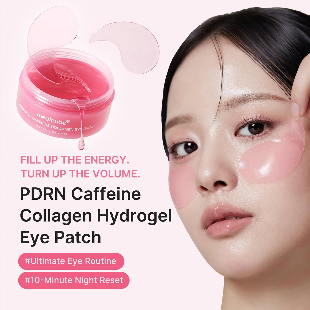medicube PDRN Caffeine Collagen Eye Patch – 30 Pairs | Gel Eye Patches for Dark Circles, Undereye Bags & Firming Age-Defying Care with Retinol, Collagen | Korean Skincare Avelisse