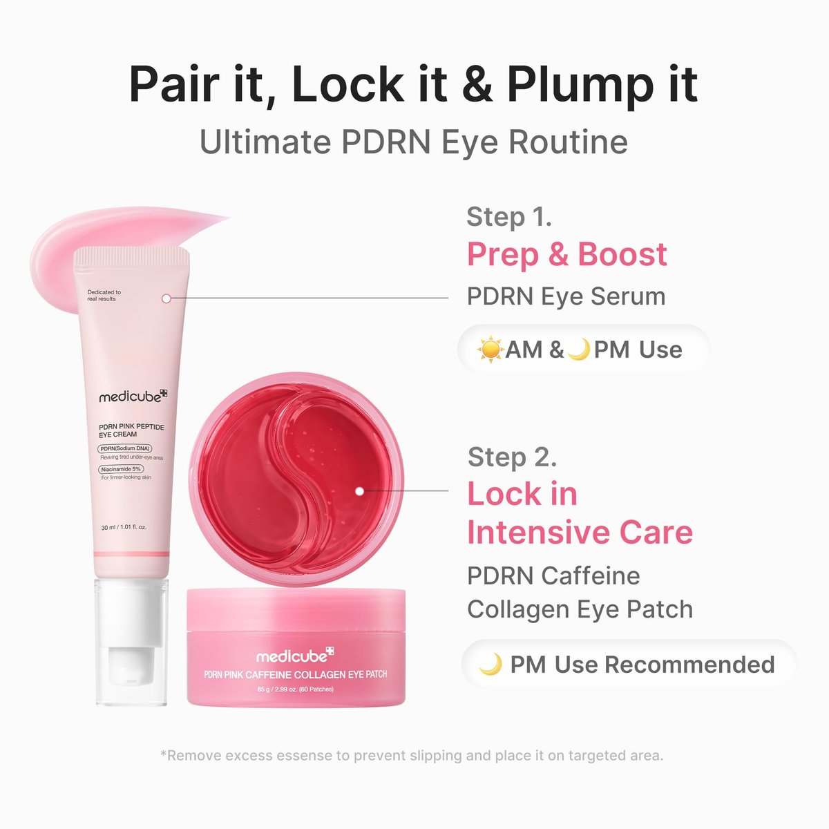 medicube PDRN Caffeine Collagen Eye Patch – 30 Pairs | Gel Eye Patches for Dark Circles, Undereye Bags & Firming Age-Defying Care with Retinol, Collagen | Korean Skincare Avelisse