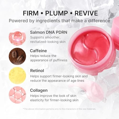 medicube PDRN Caffeine Collagen Eye Patch – 30 Pairs | Gel Eye Patches for Dark Circles, Undereye Bags & Firming Age-Defying Care with Retinol, Collagen | Korean Skincare Avelisse