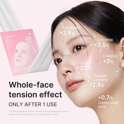 medicube PDRN Pink Tension Up Mask – 3-Step V-Line Sheet Mask for Contoured Chin & Jawline, Full-Face Firming with Salmon PDRN, NAD & Caffeine, Korean Skincare, 34g x 4ea + Tightening Band Avelisse